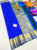 Unique Design Pure Kanjivaram Fancy Silk Saree Peacock Blue Color w/ Blouse