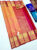 Peacock Design Pure Kanjivaram Fancy Silk Saree Orange, Double Shade(Pink,Red) Color w/ Blouse