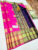 Pure Kanjivaram Fancy Silk Saree Pink Color w/ Blouse