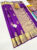 Trendy Design Pure Kanjivaram Fancy Silk Saree Purple Color w/ Blouse