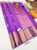 Latest Design Pure Kanjivaram Fancy Silk Saree Purple Color w/ Blouse