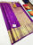 Trendy Design Pure Kanjivaram Fancy Silk Saree Purple Color w/ Blouse