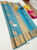 Beautiful Design Pure Kanjivaram Fancy Silk Saree Sky Blue Color w/ Blouse