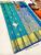 Vaira Oosi Checked Design Pure Kanjivaram Fancy Silk Saree Sky Blue Color w/ Blouse