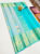 Latest Design Pure Kanjivaram Fancy Silk Saree Sky Blue Color w/ Blouse
