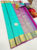 Pure Kanjivaram Fancy Silk Saree Teal Blue Color w/ Blouse
