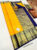 Pure Kanjivaram Fancy Silk Saree Yellow Color w/ Blouse