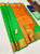 Trendy Color Pure Soft Silk Saree Parrot Green Color w/ Blouse