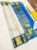 Unique Design Pure Soft Silk Saree White and Rama Blue Color w/ Blouse