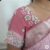 Simple Flower Thread Work Party Blouse Rose Milk Color