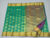 Kanchipuram Pure Silk Sarees Rose Flower Design Green Color