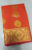 Kanchipuram Gift Silk Sarees Flower Design Orange Color