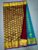 Kanchipuam Soft Silk Sarees Mango Tree Design Bondi Blue w/ Burgundy Red Color