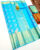 Kanjivaram Pure Silk Sarees Sky Blue Color Peacock Feather Design w/ Blouse