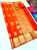 Trendy Pure Kanjivaram Fancy Silk Saree Orange Color w/ Blouse