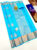 Copper Zari Work Pure Kanjivaram Fancy Silk Saree Sky Blue Color w/ Blouse