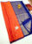 Trendy Beautiful Design Pure Soft Silks Saree Fanta Orange w/ Ink Blue Color with Blouse