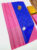 New Trendy Design Pure Soft Silks Sarees Louts Rose w/ Ink Blue Color